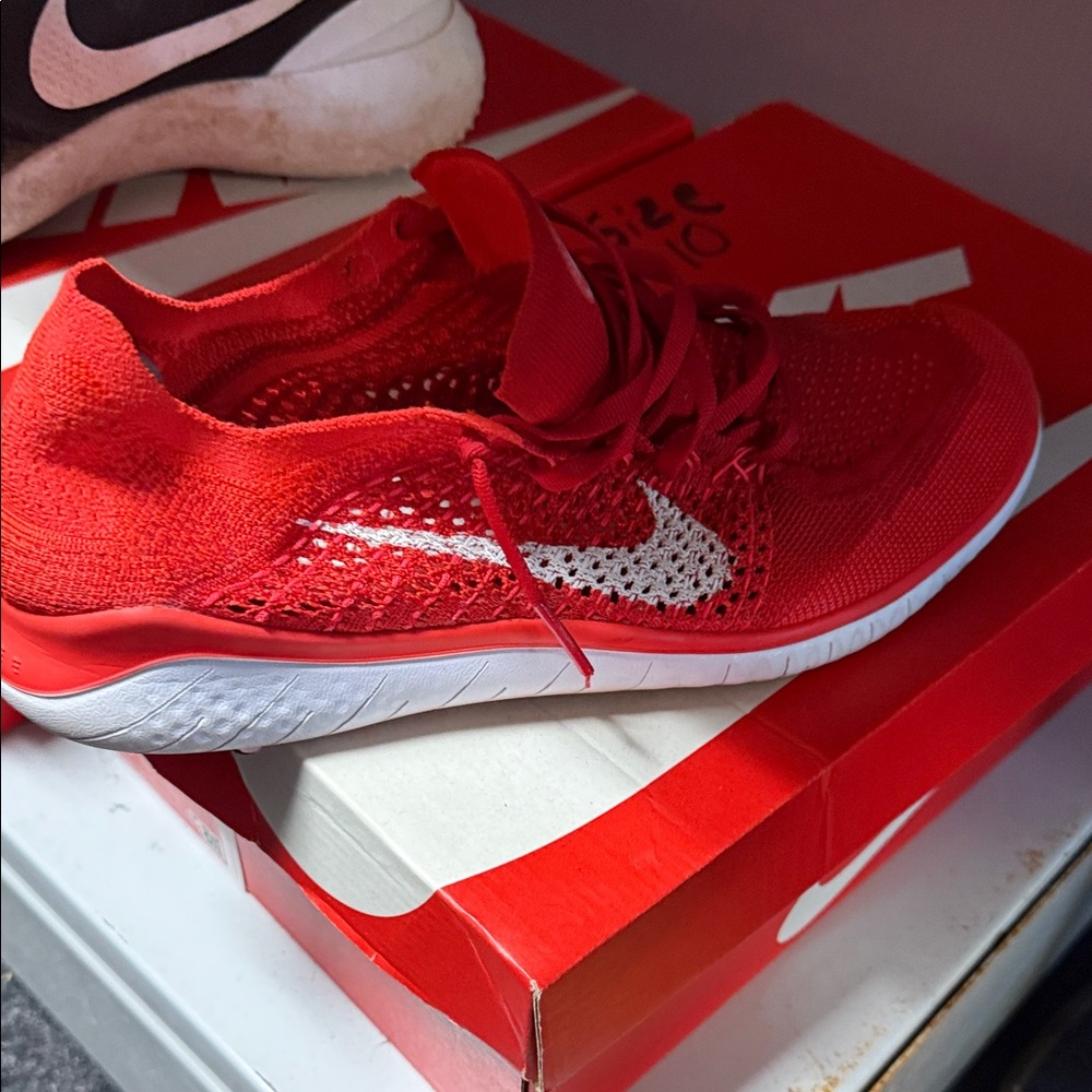 Nike Red and White Running Shoes